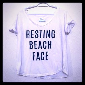 Graphic Tee Resting Beach Face